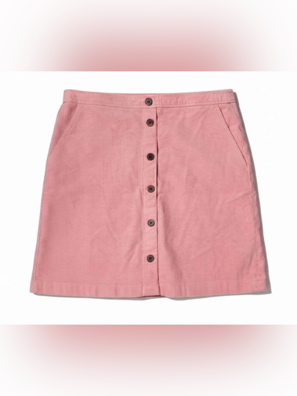 NWT J. Crew Corduroy Button-Front Skirt in Dusty Rose 8 $89 Jcrew Anthropologie